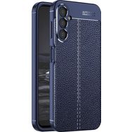 Microsonic Samsung Galaxy A34 Deri Dokulu Silikon Lacivert Cep Telefonu Kılıfı