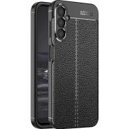 Microsonic Samsung Galaxy A34 Deri Dokulu Silikon Siyah Kılıf