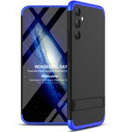Microsonic Samsung Galaxy A34 Double Dip 360 Protective Siyah Mavi Kılıf
