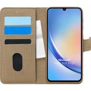 Microsonic Samsung Galaxy A34 Fabric Book Wallet Gold Kılıf