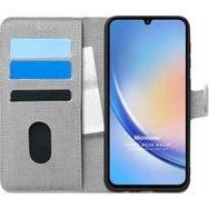 Microsonic Samsung Galaxy A34 Fabric Book Wallet Gri Kılıf