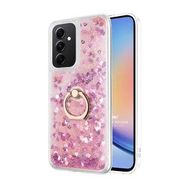 Microsonic Samsung Galaxy A34 Kılıf Glitter Liquid Holder Pembe Cep Telefonu Kılıfı