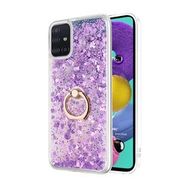Microsonic Samsung Galaxy A51 Glitter Liquid Holder Mor Kılıf