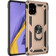 Microsonic Samsung Galaxy A51 Gold Military Ring Holder Kılıf