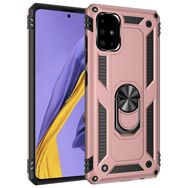 Microsonic Samsung Galaxy A51 Military Ring Holder Rose Gold Kılıf