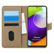 Microsonic Samsung Galaxy A52 Fabric Book Wallet Gold Kılıf