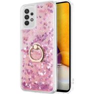 Microsonic Samsung Galaxy A52 Glitter Liquid Holder Pembe Kılıf