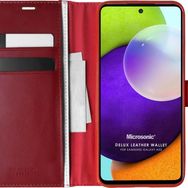 Microsonic Samsung Galaxy A52S Delux Leather Wallet Kırmızı Kılıf