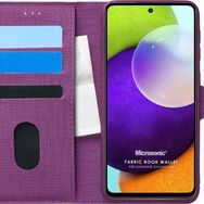 Microsonic Samsung Galaxy A52S Fabric Book Wallet Mor Kılıf