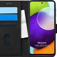 Microsonic Samsung Galaxy A52S Fabric Book Wallet Siyah Kılıf