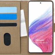 Microsonic Samsung Galaxy A53 5G Fabric Book Wallet Gold Cep Telefonu Kılıfı
