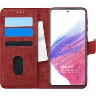 Microsonic Samsung Galaxy A53 5G Fabric Book Wallet Kırmızı Kılıf