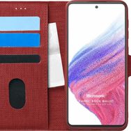 Microsonic Samsung Galaxy A53 5G Fabric Book Wallet Kırmızı Kılıf