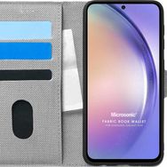 Microsonic Samsung Galaxy A54 Fabric Book Wallet Gri Kılıf