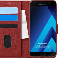 Microsonic Samsung Galaxy A7 2017 Fabric Book Wallet Kırmızı Kılıf