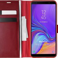 Microsonic Samsung Galaxy A7 2018 Delux Leather Wallet Kırmızı Kılıf
