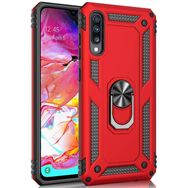 Microsonic Samsung Galaxy A70 Military Ring Holder Kırmızı Kılıf