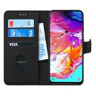 Microsonic Samsung Galaxy A70 Siyah Fabric Book Wallet Kılıf