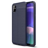 Microsonic Samsung Galaxy A71 Deri Dokulu Silikon Lacivert Kılıf