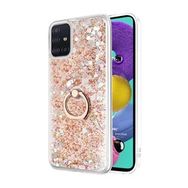 Microsonic Samsung Galaxy A71 Glitter Liquid Holder Gold Kılıf