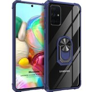 Microsonic Samsung Galaxy A71 Grande Clear Ring Holder Lacivert Kılıf