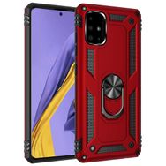 Microsonic Samsung Galaxy A71 Military Ring Holder Kırmızı Kılıf