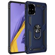 Microsonic Samsung Galaxy A71Military Ring Holder Lacivert Kılıf