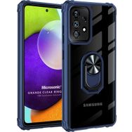 Microsonic Samsung Galaxy A72 Grande Clear Ring Holder Lacivert Kılıf