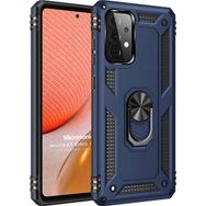 Microsonic Samsung Galaxy A72 Military Ring Holder Lacivert Kılıf