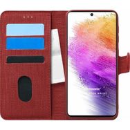 Microsonic Samsung Galaxy A73 5G Fabric Book Wallet Kırmızı Kılıf