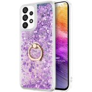 Microsonic Samsung Galaxy A73 5G Glitter Liquid Holder Mor Cep Telefonu Kılıfı