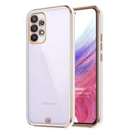 Microsonic Samsung Galaxy A73 5G Laser Plated Soft Beyaz Cep Telefonu Kılıf