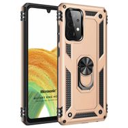 Microsonic Samsung Galaxy A73 5G Military Ring Holder Gold Cep Telefonu Kılıfı