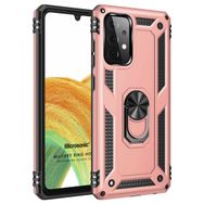 Microsonic Samsung Galaxy A73 5G Military Ring Holder Rose Gold Cep Telefonu Kılıf
