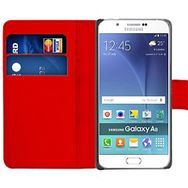 Microsonic Samsung Galaxy A8 Cüzdanlı Deri Kırmızı Telefon Kılıf