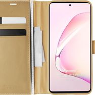 Microsonic Samsung Galaxy A81 Delux Leather Wallet Gold Cep Telefonu Kılıf
