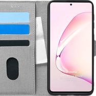 Microsonic Samsung Galaxy A81 Fabric Book Wallet Gri Cep Telefonu Kılıf