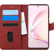Microsonic Samsung Galaxy A81 Fabric Book Wallet Kırmızı Kılıf