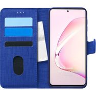 Microsonic Samsung Galaxy A81 Fabric Book Wallet Lacivert Kılıf