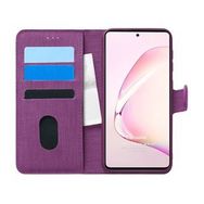 Microsonic Samsung Galaxy A81 Fabric Book Wallet Mor Cep Telefonu Kılıf