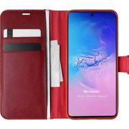 Microsonic Samsung Galaxy A91 Delux Leather Wallet Kırmızı Kılıf