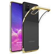 Microsonic Samsung Galaxy A91 Skyfall Transparent Clear Gold Cep Telefonu Kılıfı