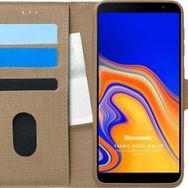 Microsonic Samsung Galaxy J4 Core Fabric Book Wallet Gold Cep Telefonu Kılıfı