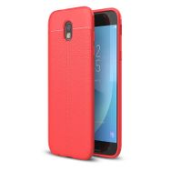 Microsonic Samsung Galaxy J5 Pro Deri Dokulu Kırmızı Silikon Kılıf