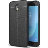 Microsonic Samsung Galaxy J5 Pro Deri Dokulu Siyah Silikon Kılıf
