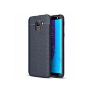Microsonic Samsung Galaxy J6 Deri Dokulu Silikon Lacivert Kılıf