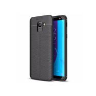 Microsonic Samsung Galaxy J6 Deri Dokulu Silikon Siyah Kılıf