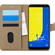 Microsonic Samsung Galaxy J6 Fabric Book Wallet Gold Cep Telefonu Kılıfı