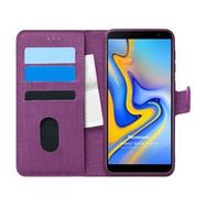 Microsonic Samsung Galaxy J6 Plus Fabric Book Wallet Mor Cep Telefonu Kılıfı
