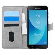 Microsonic Samsung Galaxy J7 Core Fabric Book Wallet Gri Cep Telefonu Kılıfı